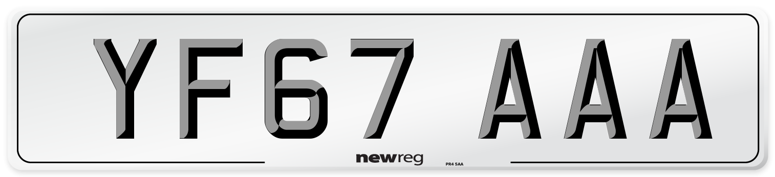 YF67 AAA Number Plate from New Reg